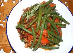 Rosemary infused green beans