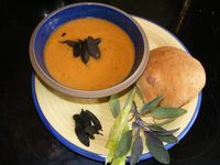 Tomato and Sage soup with Apple and Celery