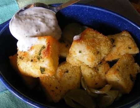 Crispy halloumi bites