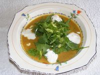 Spicy Lentil Soup with Leafy Herbs
